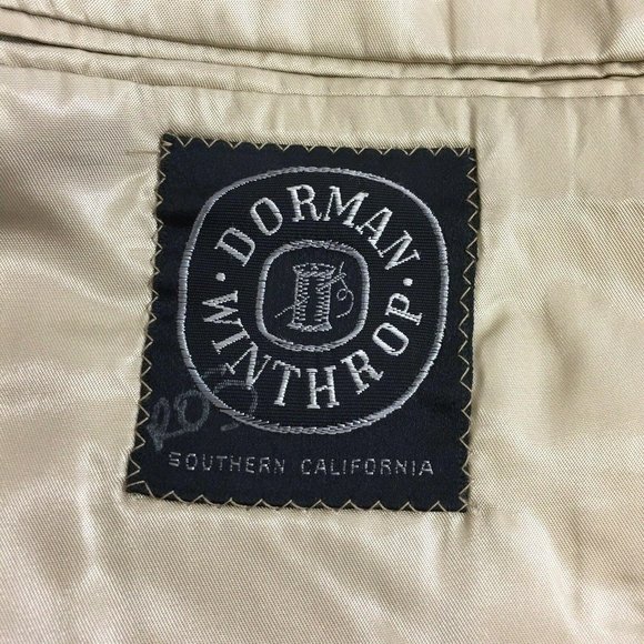 Dorman Winthrop Suit Jacket Blazer Sports Coat Mens Wool 42 L Olive Green - Picture 4 of 12